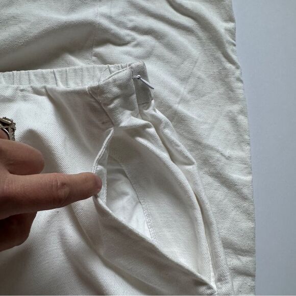 Eileen Fisher Organic Cotton Hemp Lantern Ankle Pant White Size X-Large NWOT - Picture 5 of 9